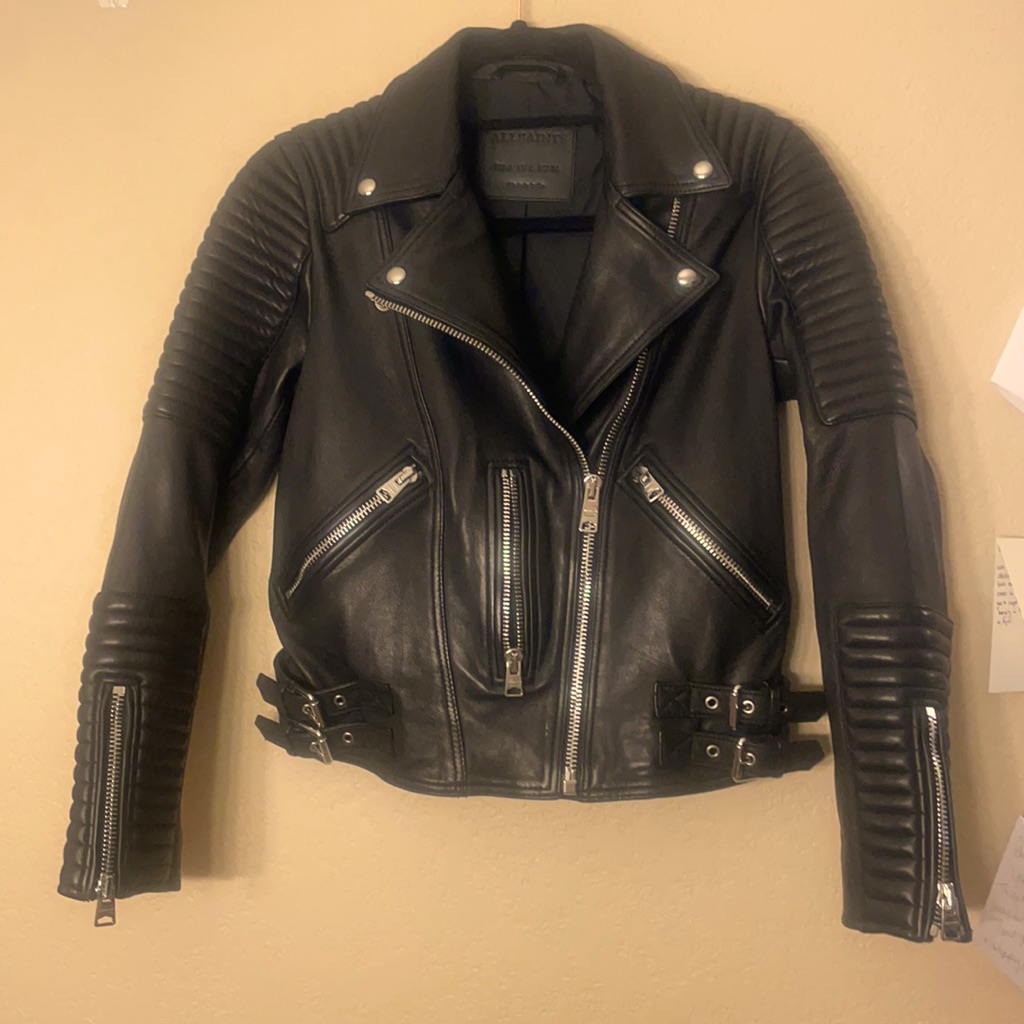All Saints Estella Leather Jacket Sz 2